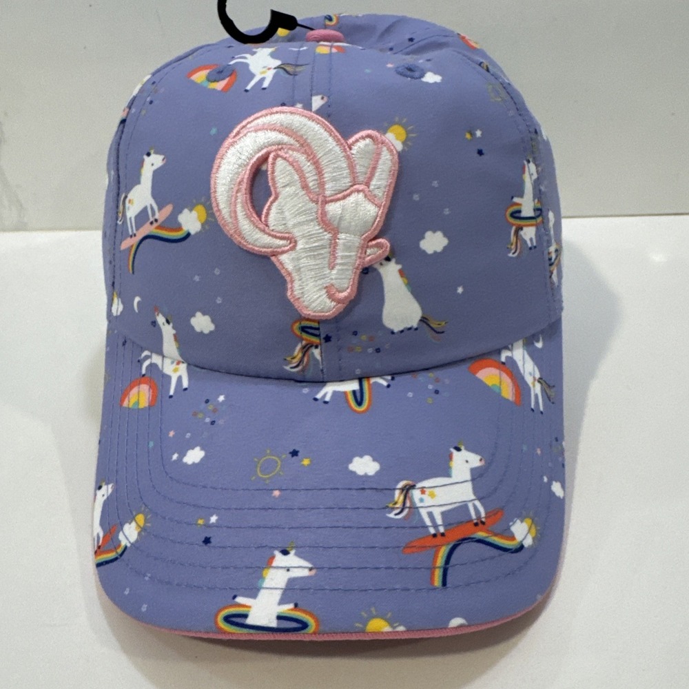 Girls Youth '47  Lavender Los Angeles Rams Unicorn Clean Up Adjustable Hat NWT